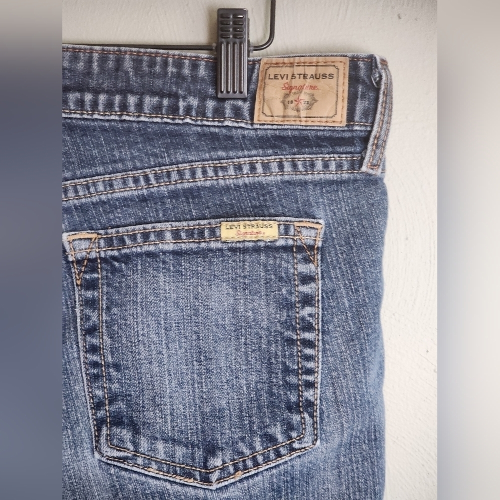 Levi Strauss Signature Jeans Low Rise Bootcut Misses 12 LONG Y2K Vintage Levis - Picture 4 of 14